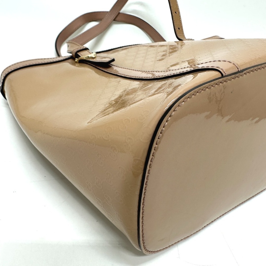 Gucci(グッチ)のグッチ GUCCI マイクロGG 336776 ハンドバッグ トートバッグ エナメル ベージュ レディースのバッグ(トートバッグ)の商品写真
