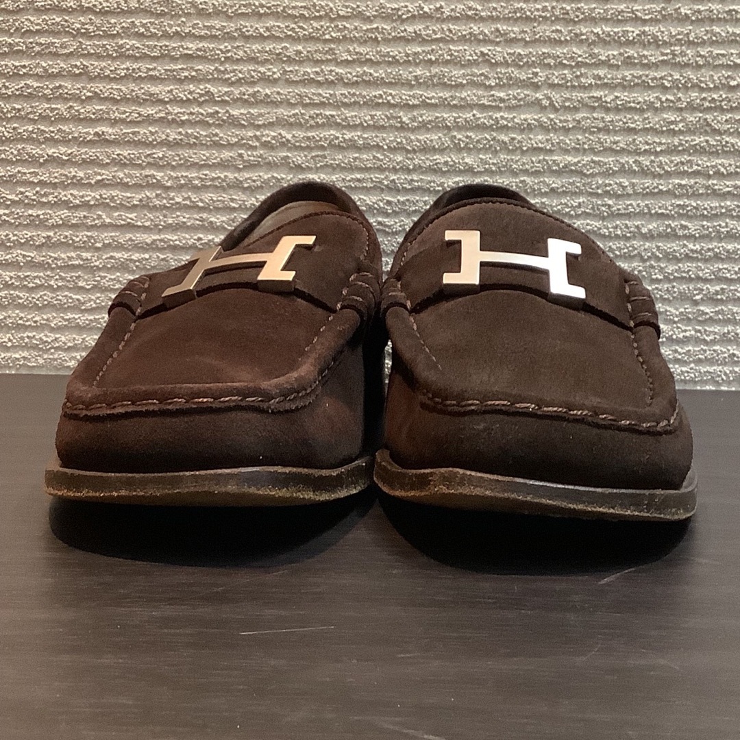 エルメス HERMES H金具 スエード コンスタンス ローファー 36.5-