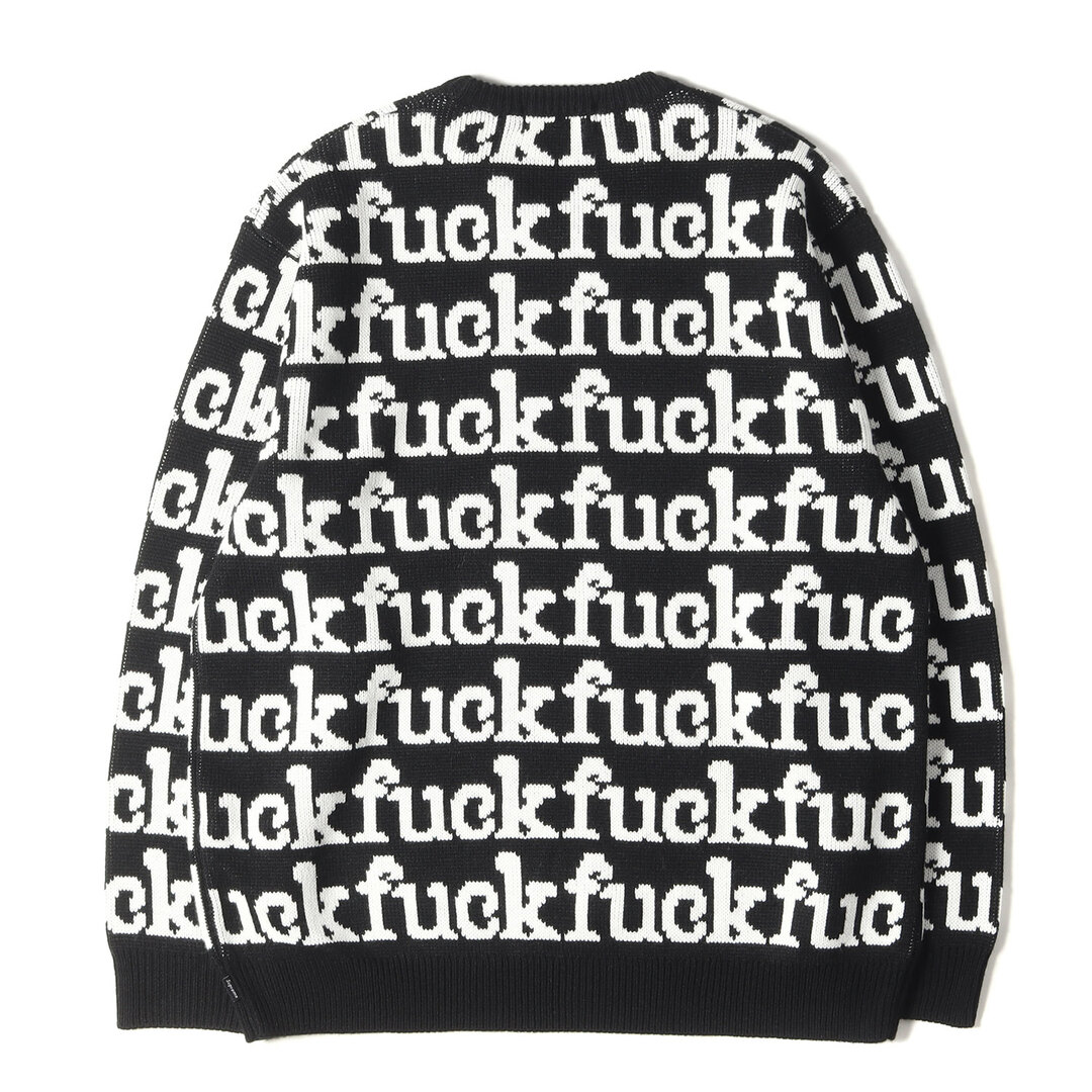 Supreme シュプリーム ニット サイズ:L 22SS Fuckロゴ 柄 クルーネック ニット セーター Fuck Sweater ブラック 黒  トップス 長袖 カジュアル【メンズ】【中古】【美品】