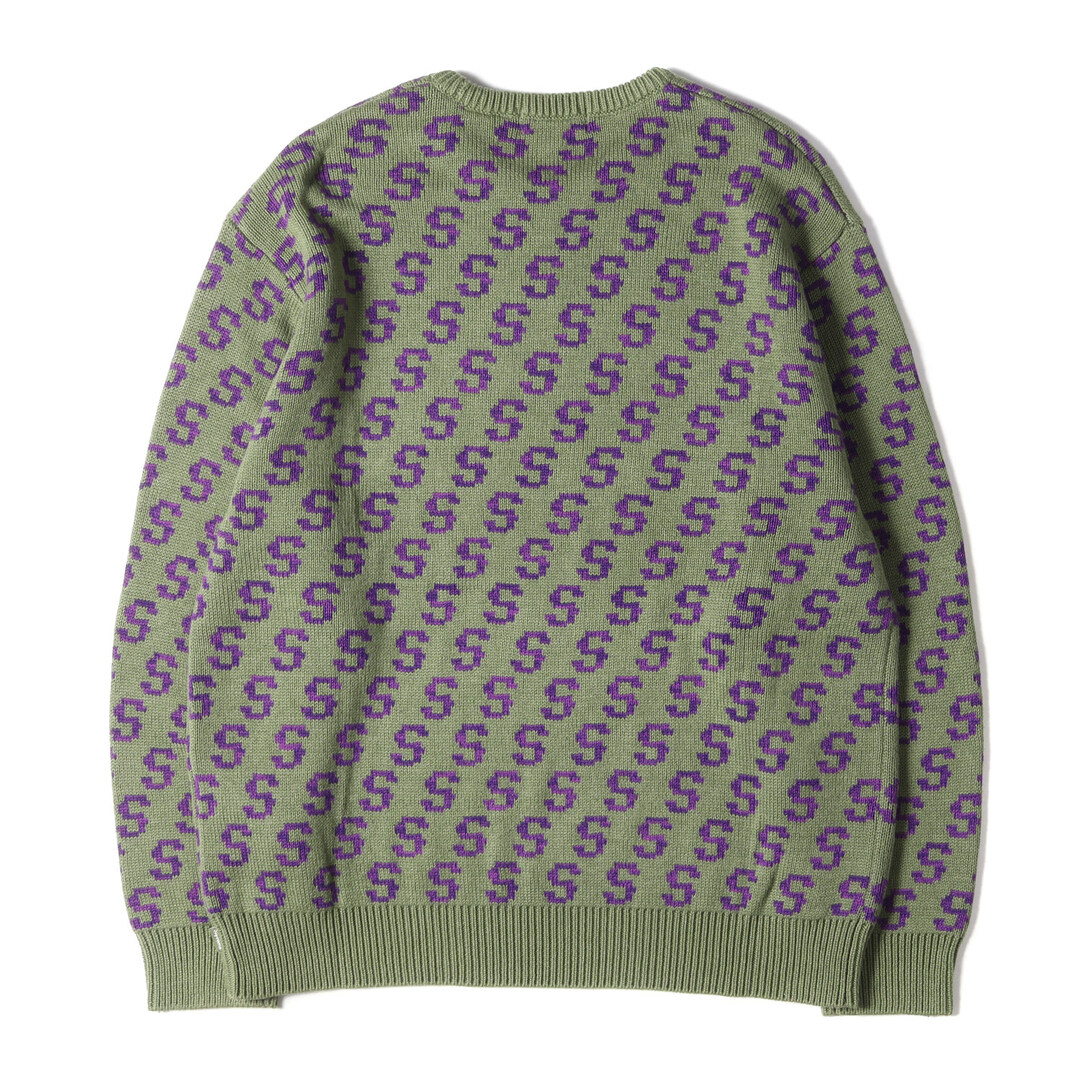 Supreme シュプリーム ニット サイズ:XL 21SS Sロゴ柄 クルーネック ニット セーター S Repeat Sweater オリーブ  トップス 長袖 カジュアル【メンズ】【中古】【美品】v