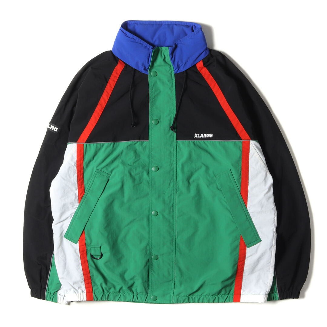 X-LARGE エクストララージ ジャケット サイズ:L マルチ オアネルド ナイロン トラック ジャケット MULTI PANELED NYLON  JACKET ブラック 黒 アウター ブルゾン【メンズ】【中古】 | フリマアプリ ラクマ