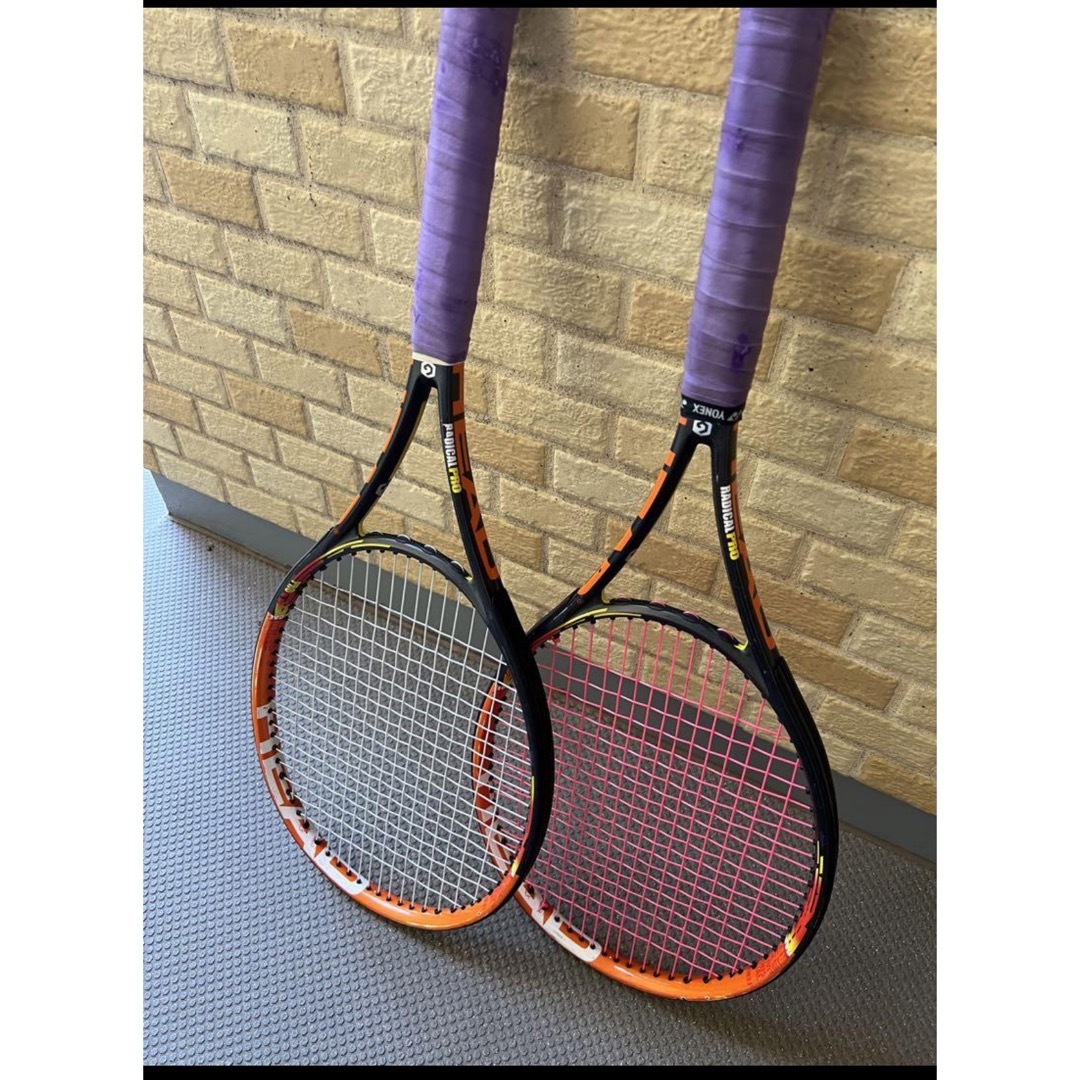 HEAD ラジカルプロ　テニスラケット　フルキャップカスタム✖️2 グリップ3付属品