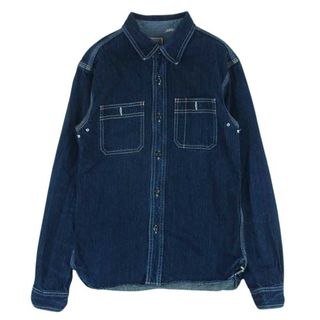 フラットヘッド(THE FLAT HEAD)のTHE FLAT HEAD ザフラットヘッド 7010W DENIM WORK SHIRT デニム 長袖 ワーク シャツ インディゴブルー系 36【中古】(シャツ)