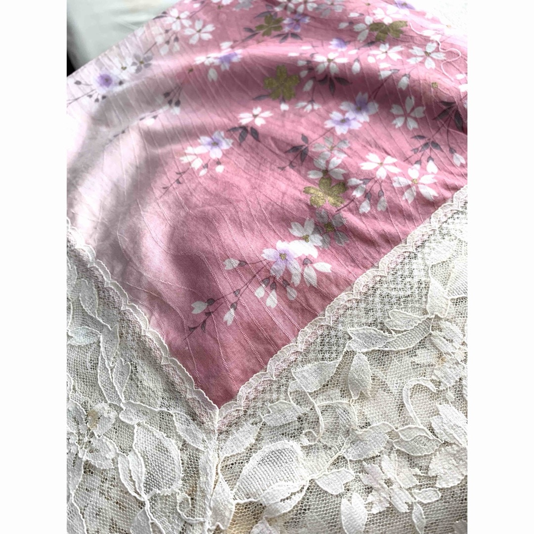 ☆ヴィンテージ 和柄 花柄スカーフ 撫子 ナデシコ 桜 さくら ☆ヴィンテージ 和柄 花柄スカーフ 撫子 ナデシコ 桜 さくら