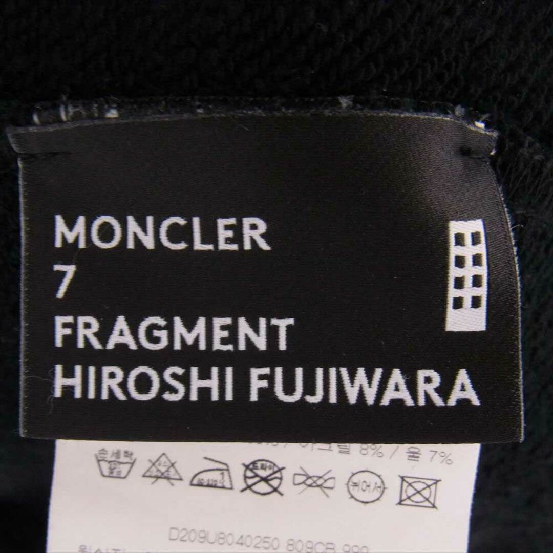 MONCLER モンクレール スウェット D209U8040250 ×  fragment design フラグメントデザイン MAGLIA マグリア 英字エンブロイダリー クルーネック スウェット ブラック ブラック系 L