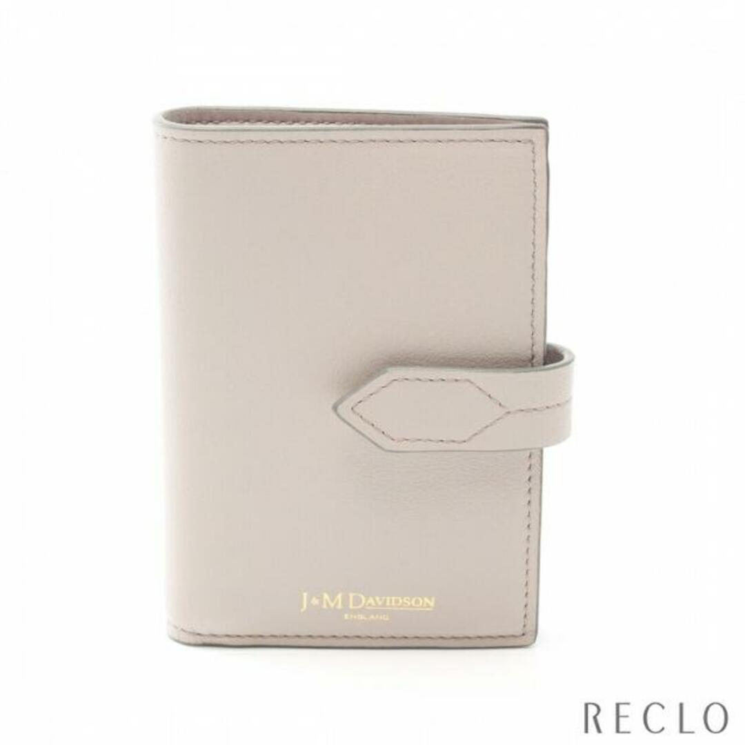 J&M DAVIDSON(ジェイアンドエムデヴィッドソン)のLOSANGE FOLD WALLET 二つ折り財布 レザー グレーベージュ レディースのファッション小物(財布)の商品写真