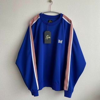 トラッククルーネックシャツ　XL ブラウン　ブルー