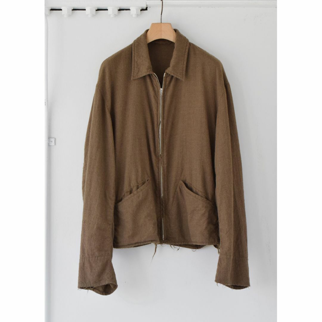 Comoli KHAKI 縮絨ウール ジップショートジャケット