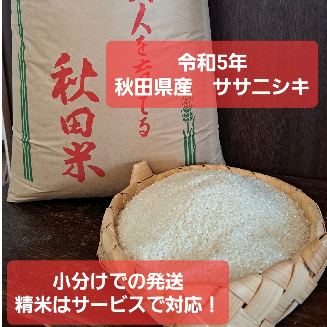 秋田県産ササニシキ精米２４キロ減農薬-