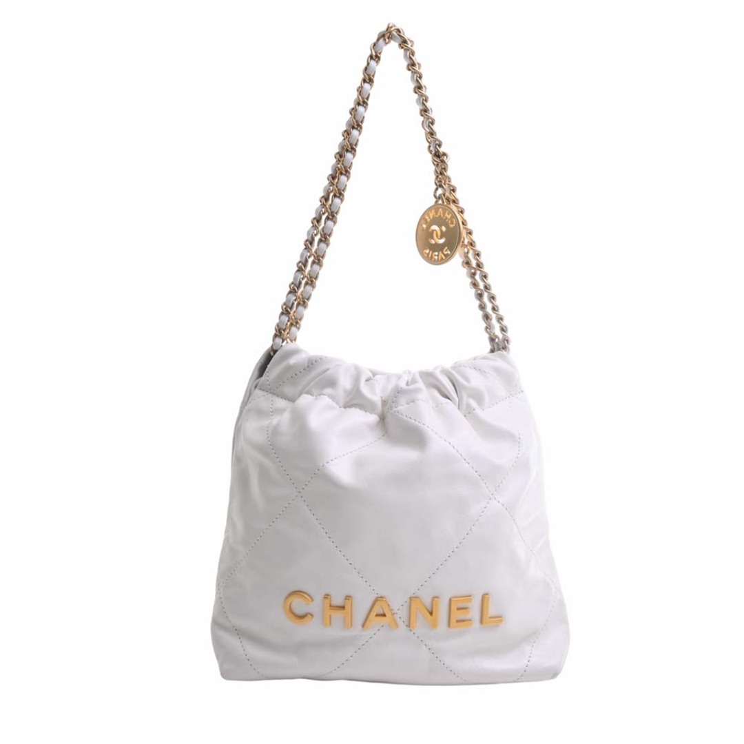 CHANEL シャネル レザー シャネル22 ミニハンドバッグ チェーン ショルダーバッグ - ホワイト by