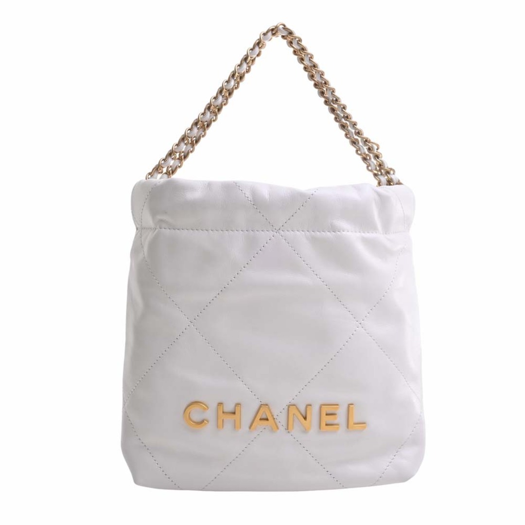 レディースCHANEL シャネル レザー シャネル22 ミニハンドバッグ チェーン ショルダーバッグ - ホワイト by