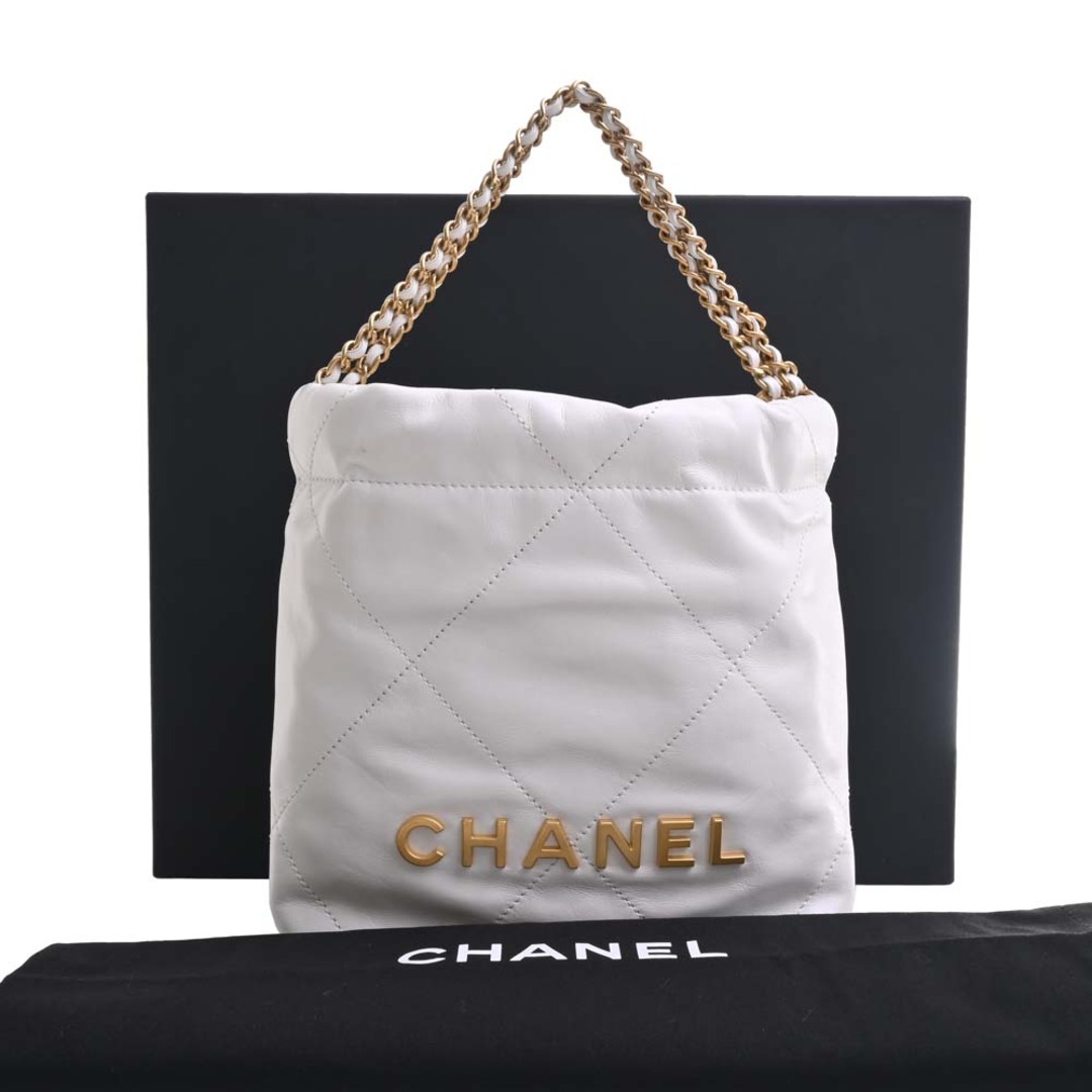 CHANEL シャネル レザー シャネル22 チェーン ショルダーバッグ - ホワイト by