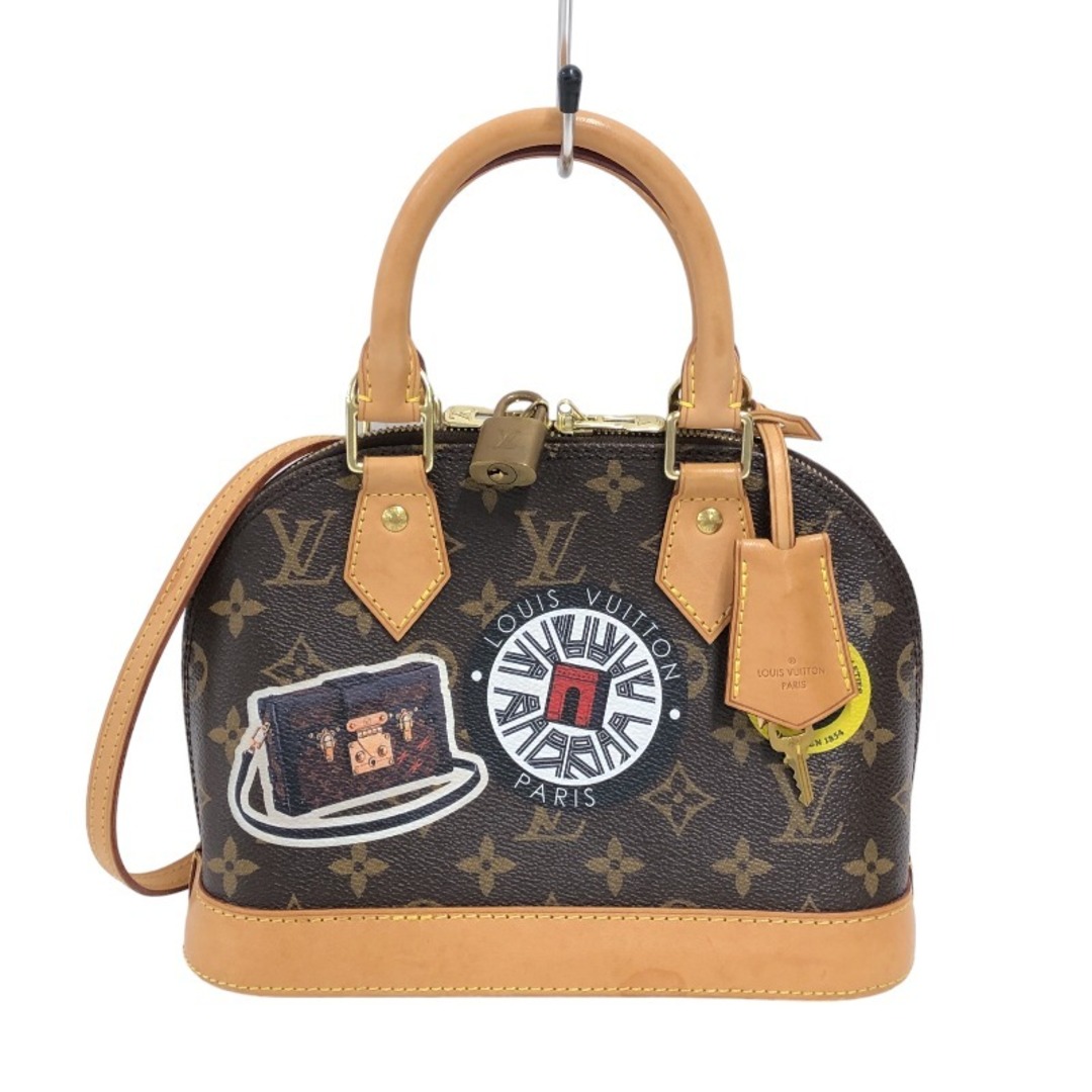 ルイ・ヴィトン LOUIS VUITTON アルマBB ワールドツアー ステッカー M43230 モノグラム モノグラムキャンバス レディース ハンドバッグファスナー内側