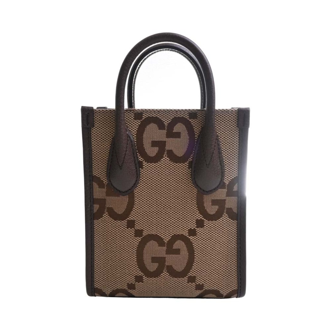 【中古】Gucci グッチ ジャンボGG キャンバス レザー ミニトートバッグ 2WAY ショルダーバッグ 699406 ベージュ/ブラウン by