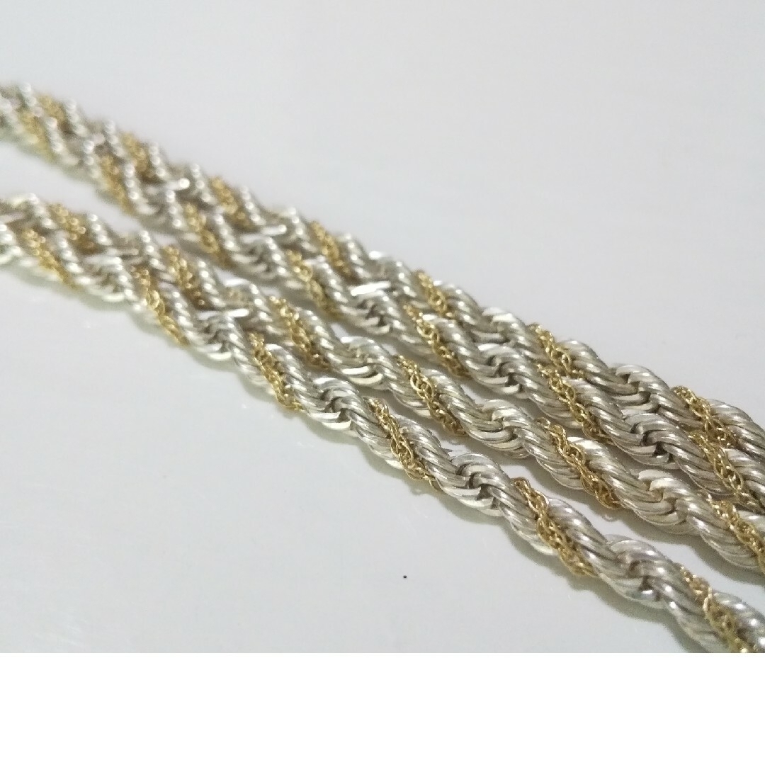 ティファニー コンビ ツイスト ロープ ネックレス  SV925 750 k18