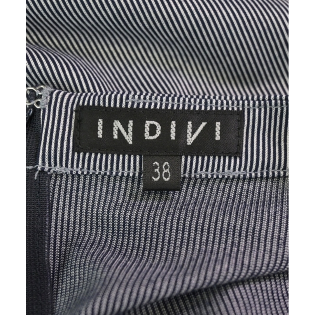 INDIVI インディヴィ カジュアルシャツ 38(M位) 紺x白(ストライプ)