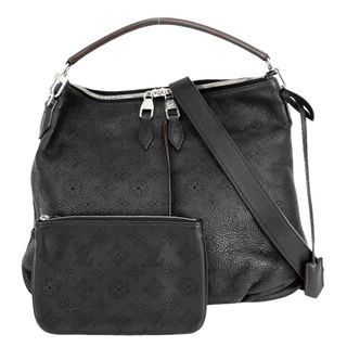 【限定価格】LOUIS VUITTON ルイヴィトン ショルダーバッグ モノグラムマヒナ セレネPM ポーチ付き かばん 鞄 M94314    ノワール ブラウン 茶 シルバー金具 レディース【品】