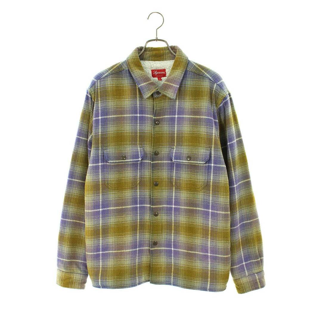 シュプリーム  22AW  Shearling Lined Flannel Shirt フランネルシャツブルゾン メンズ L