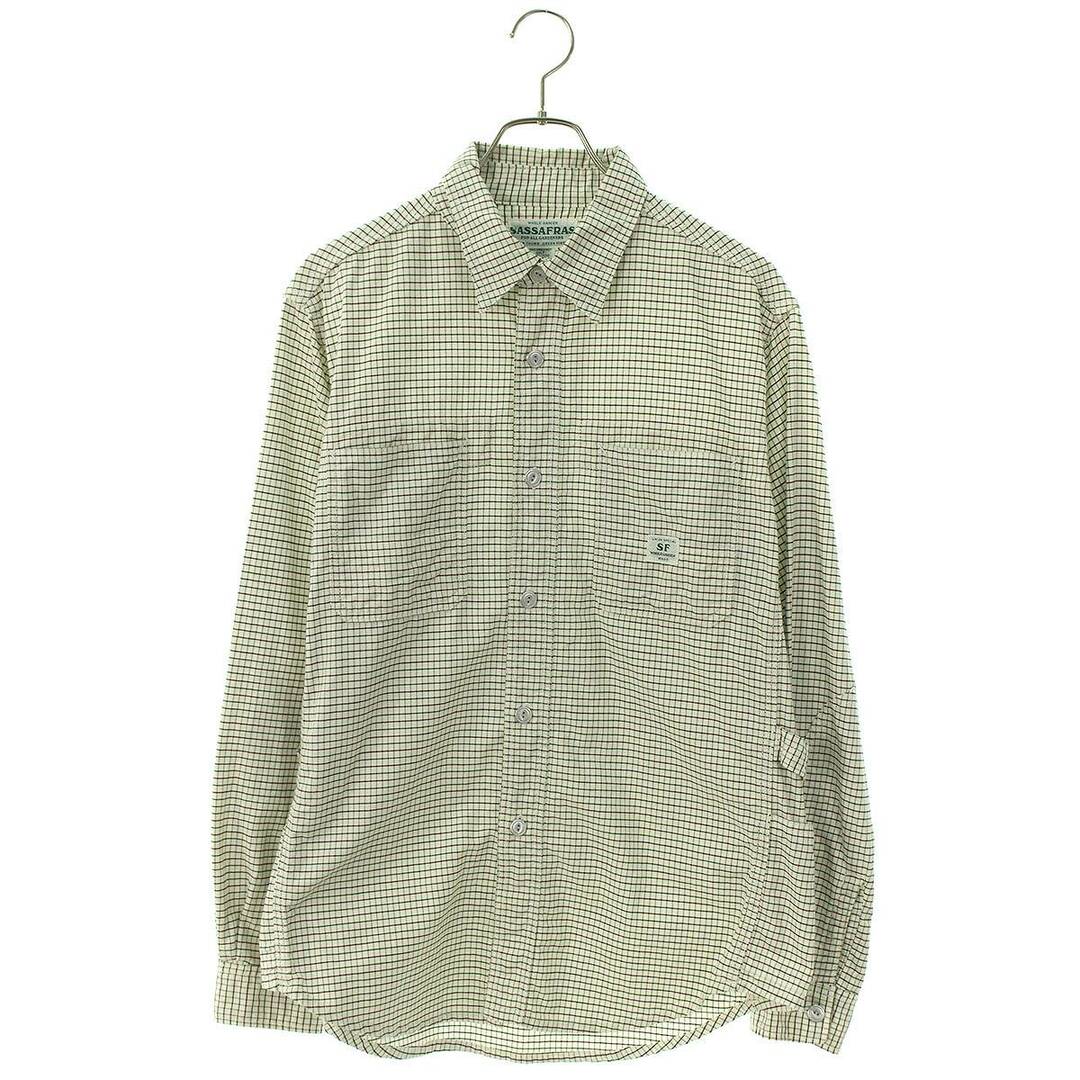 メンズササフラス  GARDENER SHIRT チェック柄ガーデナー長袖シャツ メンズ M