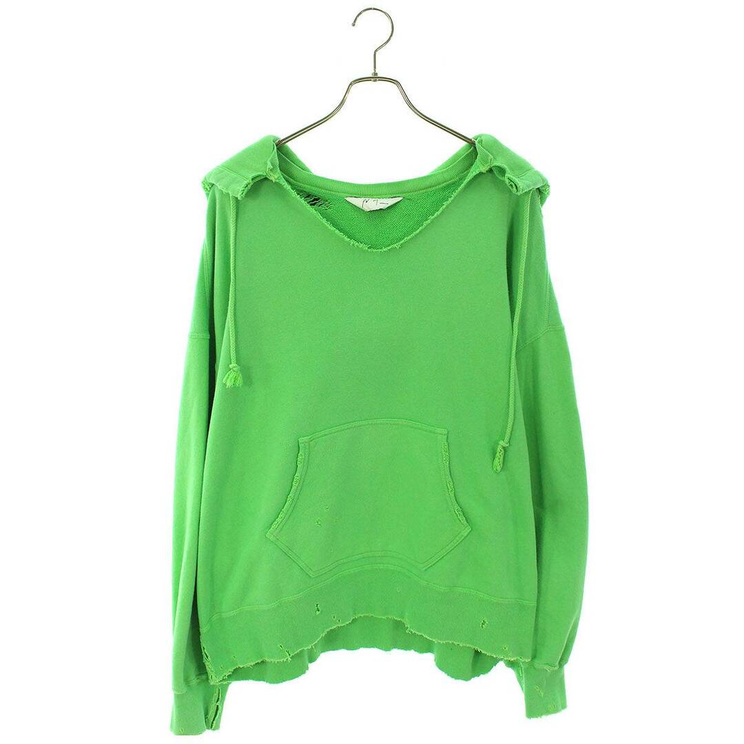 アンセルム ANCELLM  23SS  DYED DAMAGE HOODIE(PISTACHIO)  ANC-CT16 ダイドダメージパーカー メンズ 1