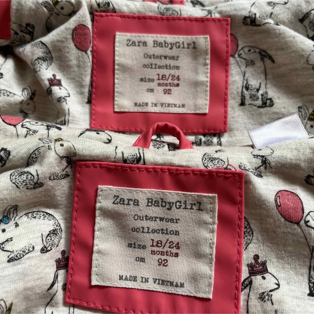 ZARA KIDS(ザラキッズ)の【zara baby】 フード付 アウター 18-24m(92cm) 2着セット キッズ/ベビー/マタニティのキッズ服女の子用(90cm~)(ジャケット/上着)の商品写真