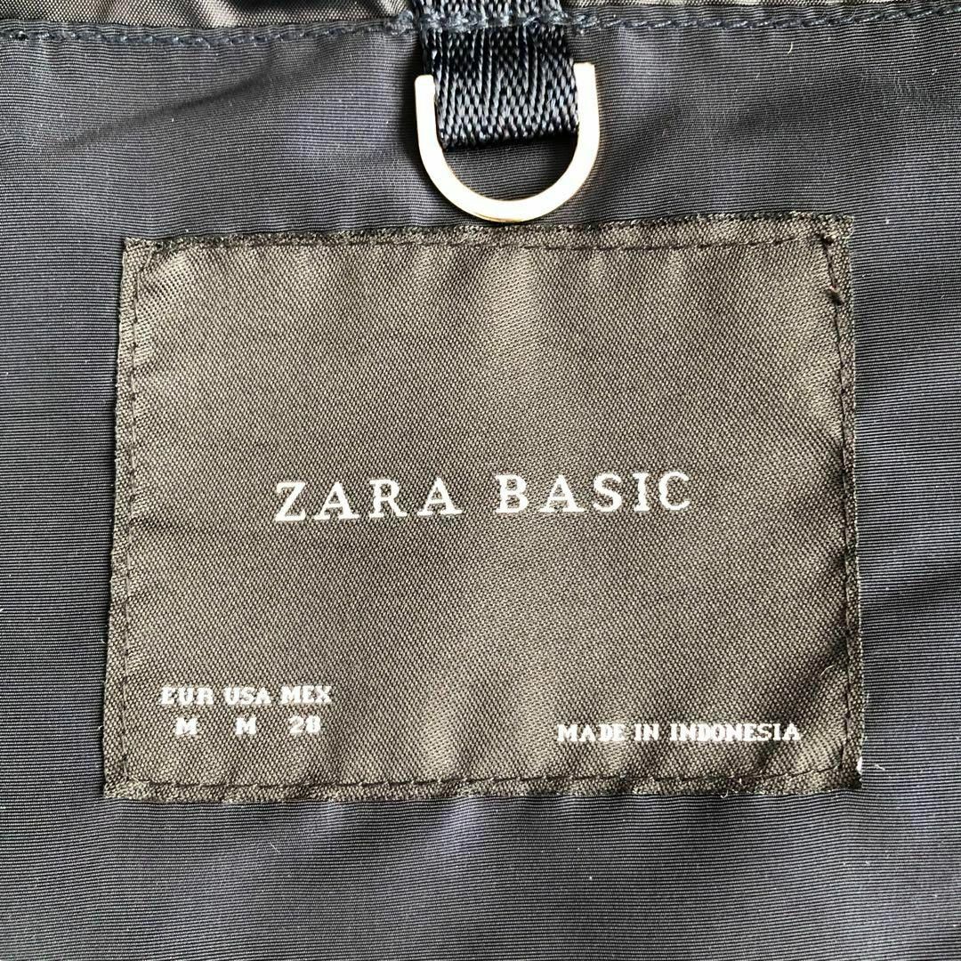 ZARA BASICザラ　ショート丈ダウンジャケット　ネイビー紺色　M