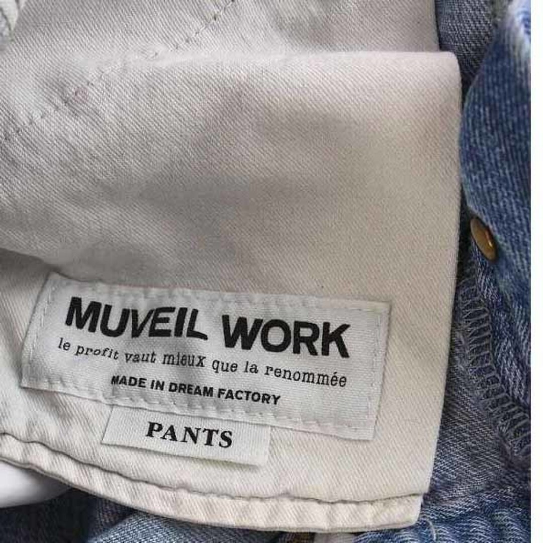 MUVEIL WORK(ミュベールワーク)のミュベールワーク MUVEIL WORK デニム ジーンズ リボン 青 ブルー レディースのパンツ(デニム/ジーンズ)の商品写真