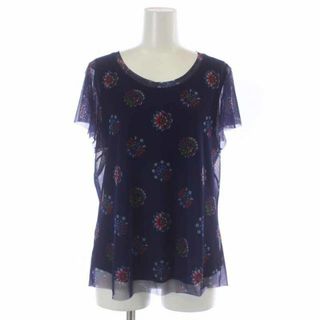 デシグアル(DESIGUAL)のデシグアル Tシャツ半袖 VARSOVIA カットソー 半袖 シアー L 紺(カットソー(半袖/袖なし))