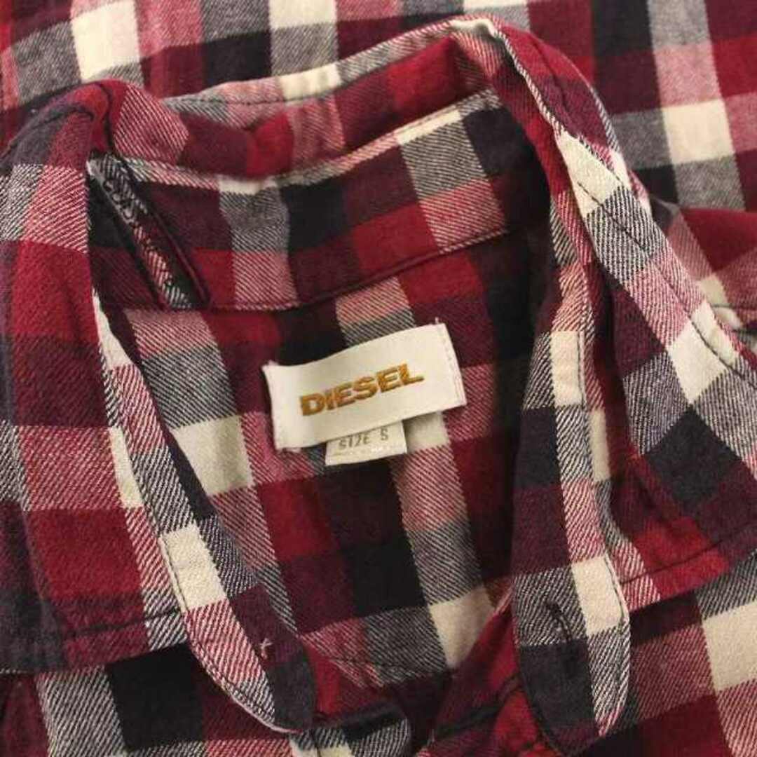 DIESEL(ディーゼル)のDIESEL ウエスタンシャツ チェック 長袖 コットン S 赤 レッド 黒 白 メンズのトップス(シャツ)の商品写真