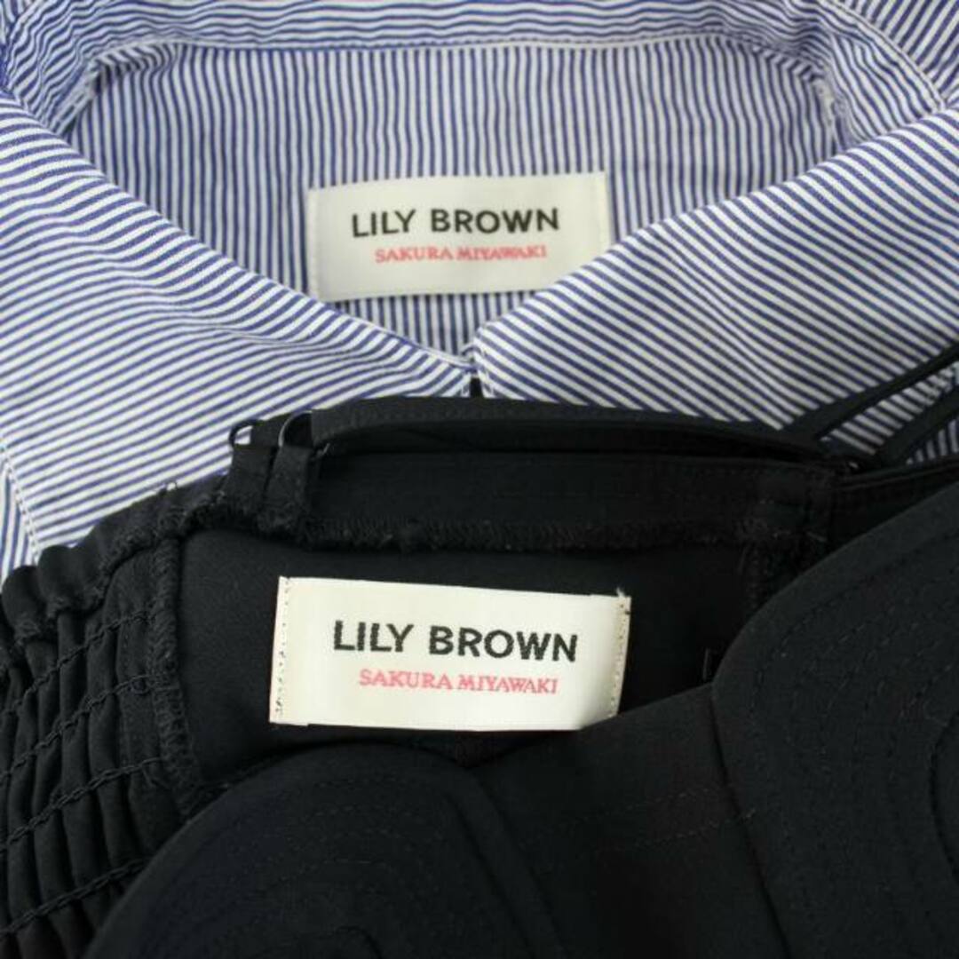 Lily Brown(リリーブラウン)のリリーブラウン 宮脇咲良 シャツコンビワンピース 長袖 ストライプ キャミワンピ レディースのワンピース(ロングワンピース/マキシワンピース)の商品写真