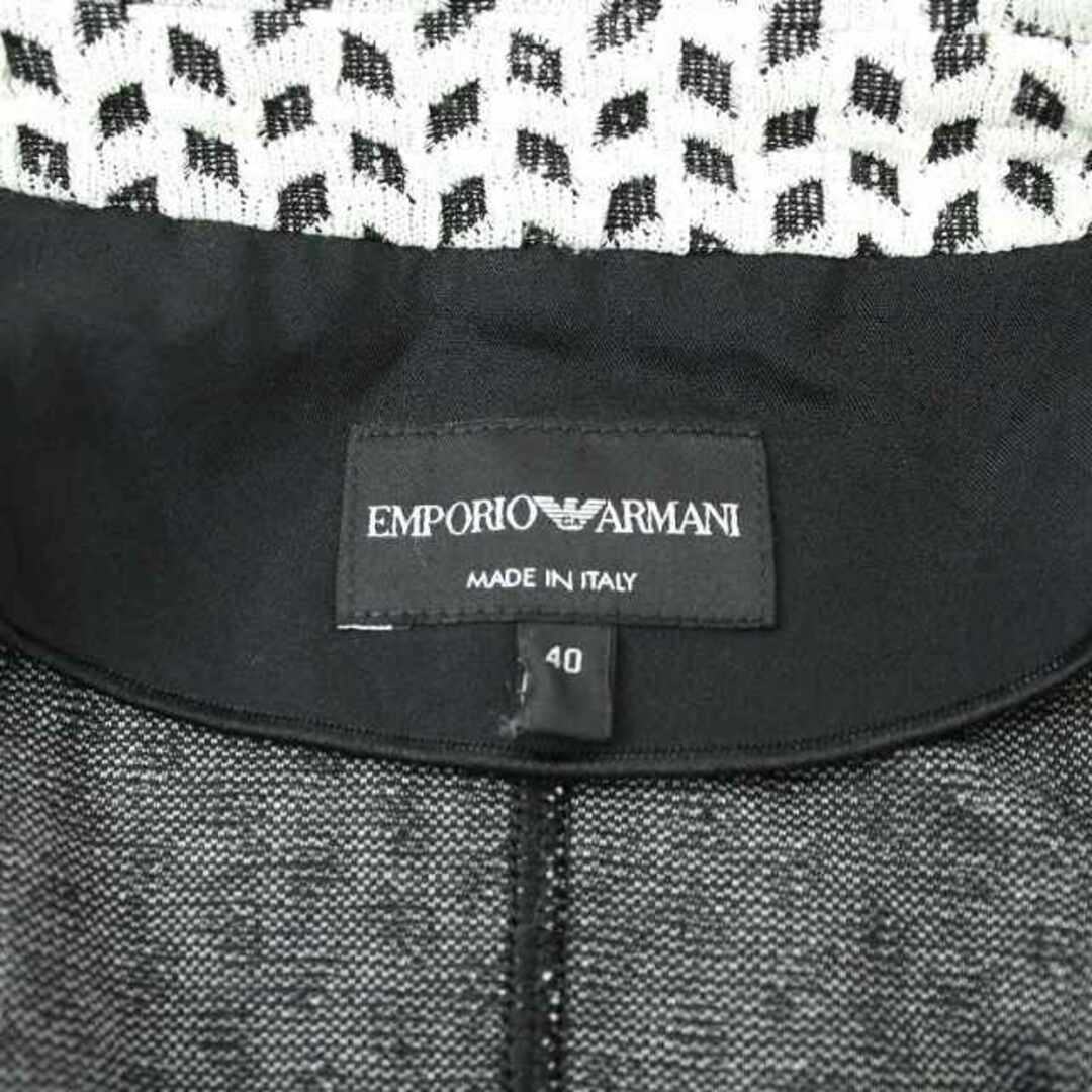 Emporio Armani(エンポリオアルマーニ)のエンポリオアルマーニ テーラードジャケット 総柄 シングル 40 白 黒 レディースのジャケット/アウター(その他)の商品写真