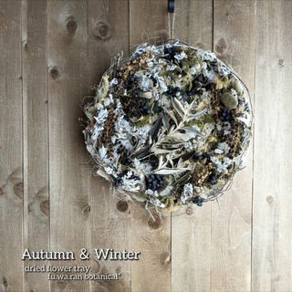 専用＊Winterモノトーン  ドライフラワー トレイ壁掛け(ドライフラワー)