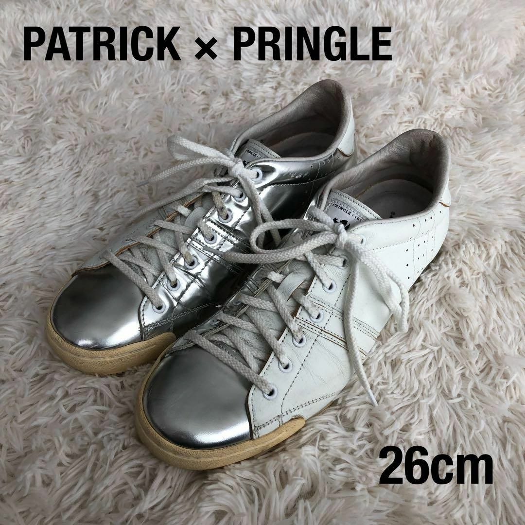 PATRICK(パトリック)のPATRICK×PRINGLE　パトリックスニーカー　シルバーホワイト41 メンズの靴/シューズ(スニーカー)の商品写真