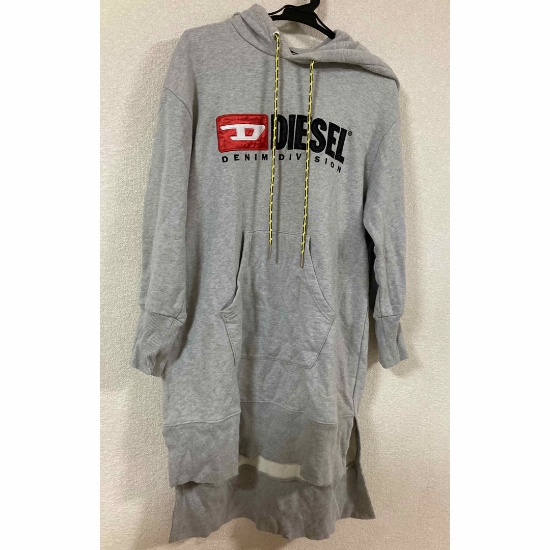 DIESEL スウェット パーカー ワンピース フーディ グレー■0125W