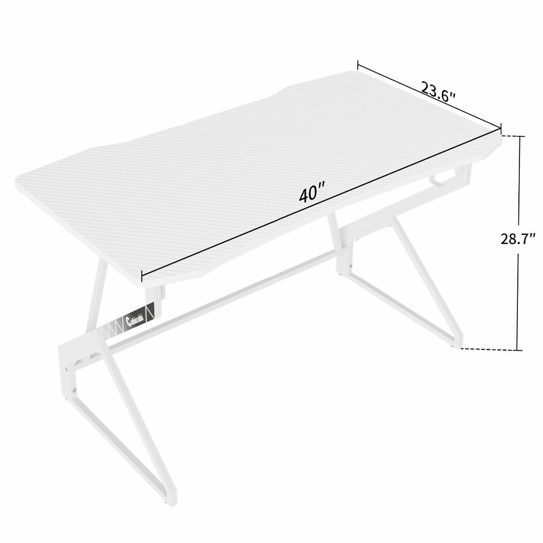 【色: ホワイト】CubiCubiゲーミングデスク 幅100cm*奥行60cm*