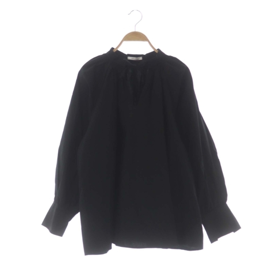 セルリ 23AW GATHERED ブラウス ギャザー 長袖 リネン混 F 黒-