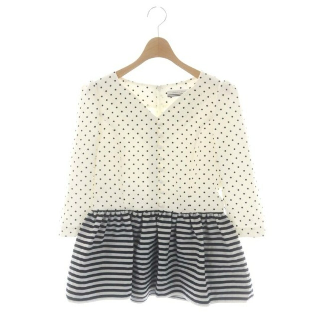 56cm袖丈ボーダーズアットバルコニー FLARE DOTS BLOUSE ドットブラウス