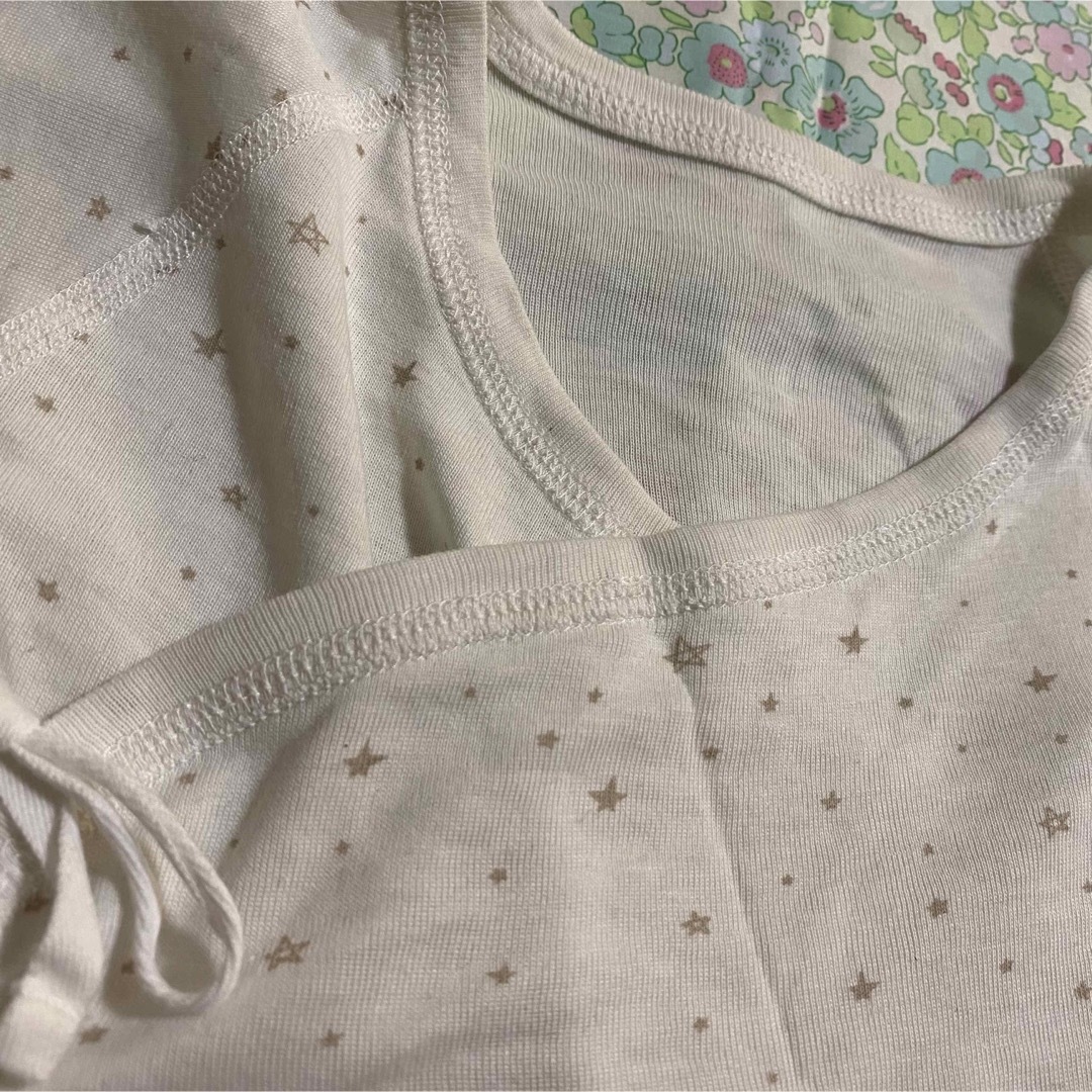 キムラタン(キムラタン)の美品 キムラタン コンビ肌着 50 シルク混 星柄 新生児 キッズ/ベビー/マタニティのベビー服(~85cm)(肌着/下着)の商品写真