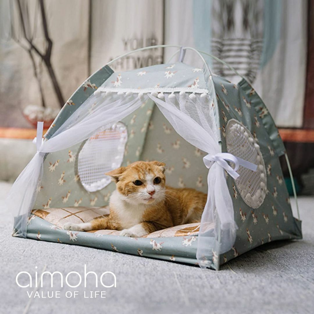 【サイズ:L】aimoha(アイモハ) ペットベット プリンセス テント型