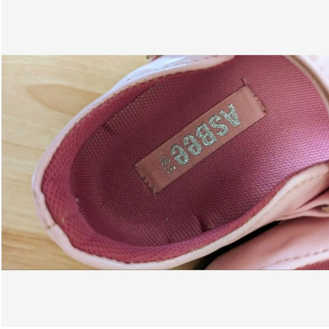 ASBee(アスビー)の【インソールで調節可！】ASBee　ピンクのエナメルの靴　サイズ18.5〜19 キッズ/ベビー/マタニティのキッズ靴/シューズ(15cm~)(フォーマルシューズ)の商品写真