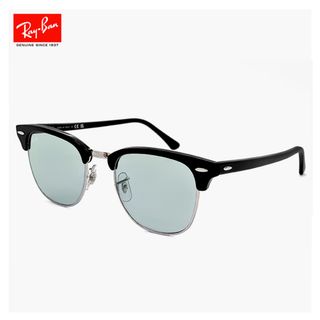 レイバン(Ray-Ban)の【新品】 レイバン サングラス rb3016 1354/52 51mm Ray-Ban CLUBMASTER WASHED LENSES クラブマスター ブロー 型 メンズ レディース ユニセックス モデル uvカット 紫外線対策 黒 ブラック × シルバー フレーム 薄い色 薄色 ライトカラー レンズ(サングラス/メガネ)