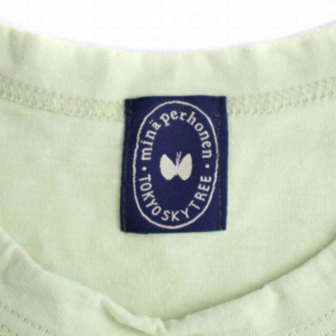 ミナペルホネン Tシャツ カットソー 半袖 クルーネック S 黄緑 3