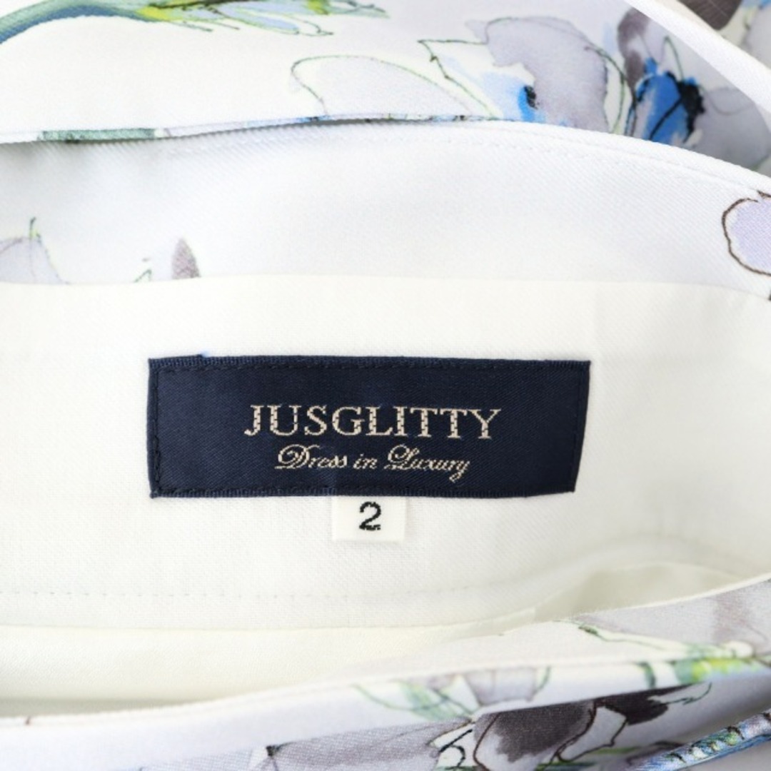 JUSGLITTY(ジャスグリッティー)のジャスグリッティー リリーフラワープリントスカート ミモレ丈 ロング タック レディースのスカート(ロングスカート)の商品写真