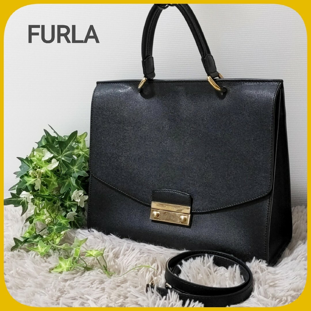 美品）フルラ　FURLA  メトロポリス　サッチェル　2way バッグ