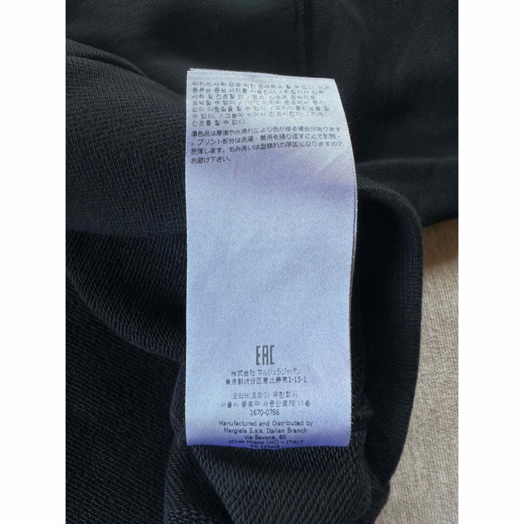 黒M新品 メゾン マルジェラ カレンダーロゴ 刺繍 スウェット シャツ ブラック