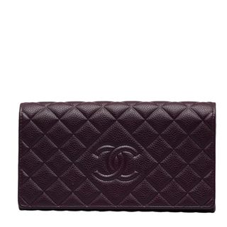 CHANEL◎シャネル 長財布 くすみパープル ラムスキン マトラッセ