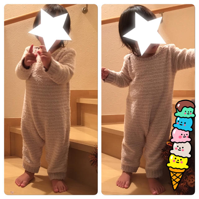 gelato pique(ジェラートピケ)のジェラピケ＊ロンパースパジャマ＊90㎝ キッズ/ベビー/マタニティのキッズ服女の子用(90cm~)(パジャマ)の商品写真