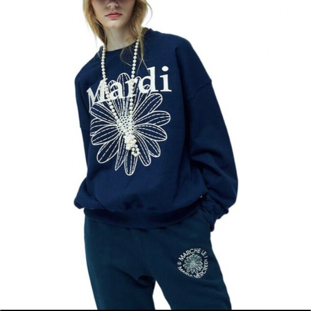 Mardi Mercrediマルディメクルディ スウェット トレーナー ネイビー Mardi Mercrediマルディメクルディ スウェット トレーナー ネイビー
