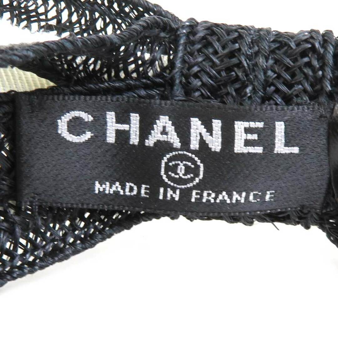 CHANEL(シャネル)のシャネル CHANEL カチューシャ コットン ホワイト×ブラック レディース 送料無料【中古】 h29884f レディースのヘアアクセサリー(カチューシャ)の商品写真