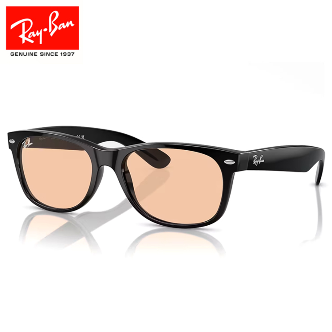 Ray-Ban(レイバン)の【新品】 レイバン サングラス RB2132F 601/4B 55mm ニュー ウェイファーラー Ray-Ban NEW WAYFARER WASHED LENSES ウェリントン 型 メンズ レディース ユニセックス モデル uvカット 紫外線対策 黒 ブラック フレーム 薄い色 薄色 ライトカラー レンズ メンズのファッション小物(サングラス/メガネ)の商品写真